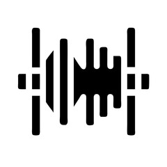 Silhouette audio waveform icon on transparent background for web and graphic design