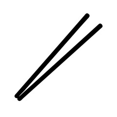 Silhouette chopsticks icon on transparent background for web and graphic design