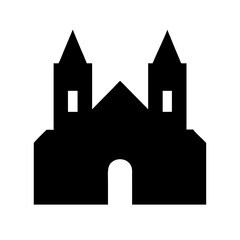 Silhouette church icon on transparent background for web and graphic design