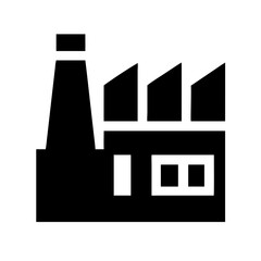 Silhouette factory icon on transparent background for web and graphic design
