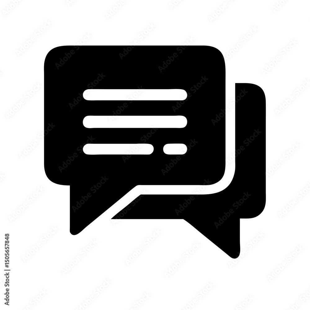 Poster silhouette messaging bubble icon on transparent background for web and graphic design