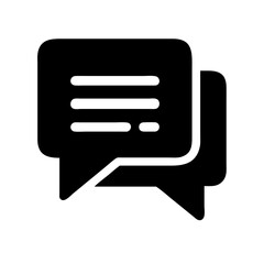 Silhouette messaging bubble icon on transparent background for web and graphic design