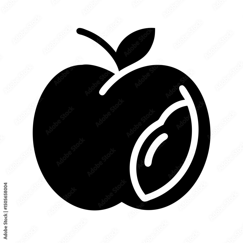 Poster silhouette peach icon on transparent background for web and graphic design
