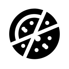 Silhouette pizza slice icon on transparent background for web and graphic design