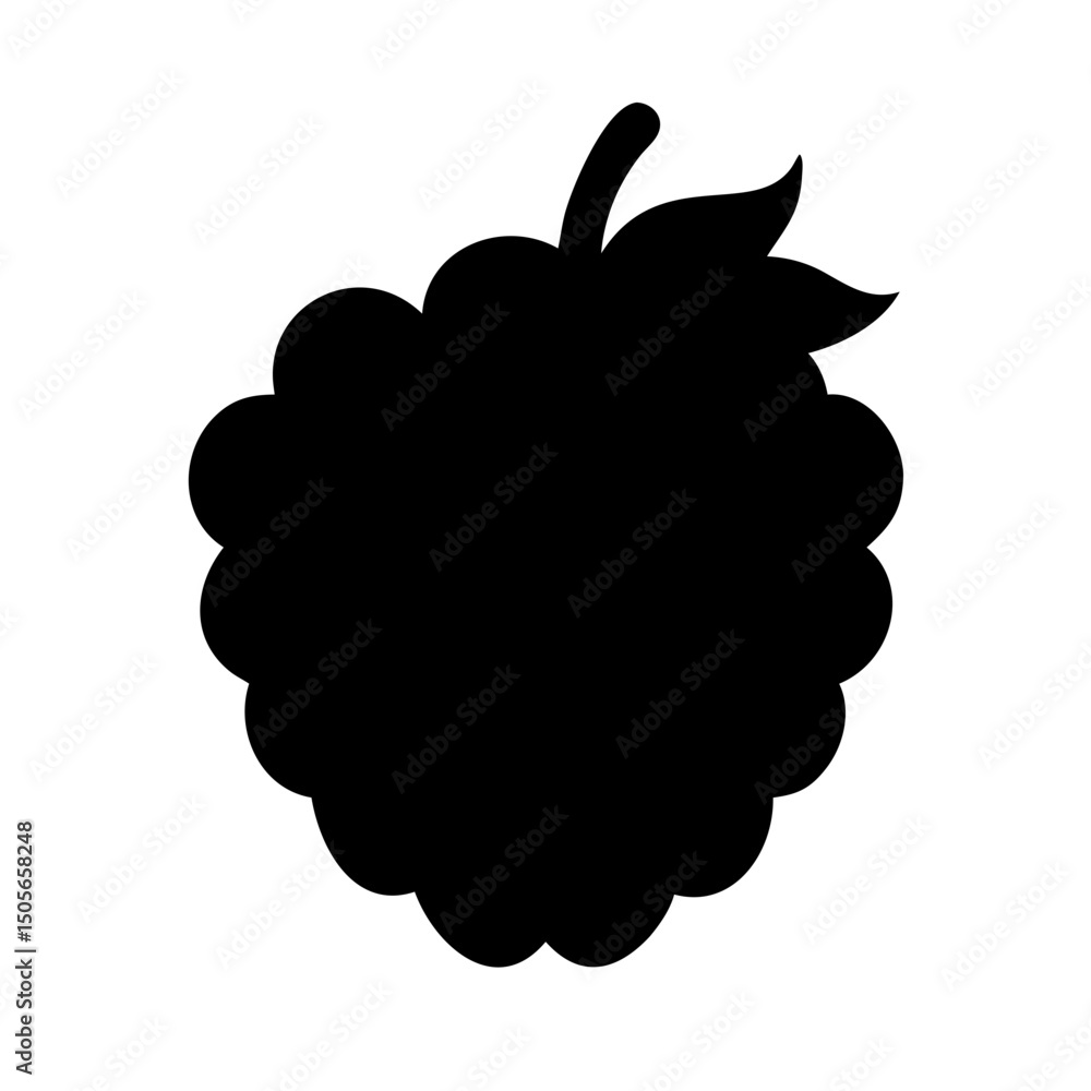 Poster silhouette raspberries icon on transparent background for web and graphic design