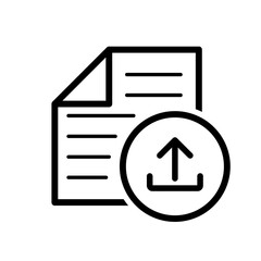 Minimalist Upload File Icon Isolated on White Background. Vector Illustration