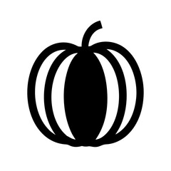 Silhouette pumpkin icon on transparent background for web and graphic design