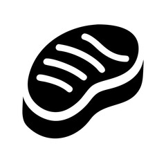 Silhouette steak icon on transparent background for web and graphic design