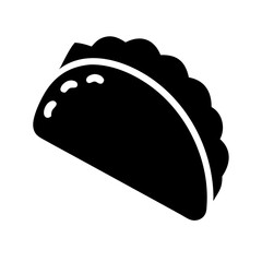 Silhouette taco icon on transparent background for web and graphic design