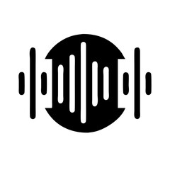 Silhouette voice waveform icon on transparent background for web and graphic design