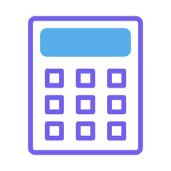 Fototapeta premium Simplified calculator icon with a block-style button design illustration