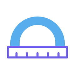Illustration of a blue protractor, essential measuring tool in geometry