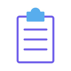 Stylized Clipboard Icon Depicting a Simple List with a Clear and Modern Design