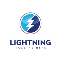 thunder electric speed logo design template