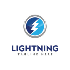 thunder electric speed logo design template