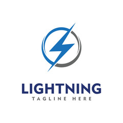 thunder electric speed logo design template