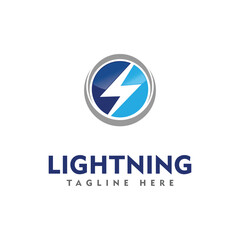 thunder electric speed logo design template