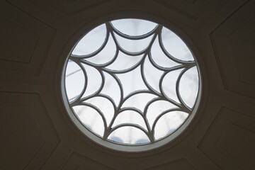 Intricate Circular Skylight with Web Pattern