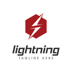 thunder electric speed logo design template