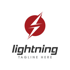 thunder electric speed logo design template