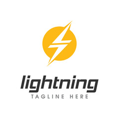 thunder electric speed logo design template