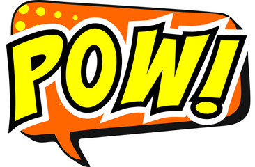 Cartoon comic sign burst clouds. Speech bubble, Pow sign expression and pop art text frames. Comics mem expressions speech, superhero book Pow label. Isolated vector symbols set