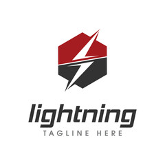 thunder electric speed logo design template