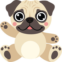 Adorable Pug Puppy Waving Hello