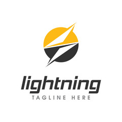 thunder electric speed logo design template