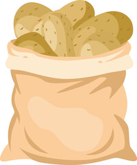 Sack Full of Freshly Harvested Potatoes