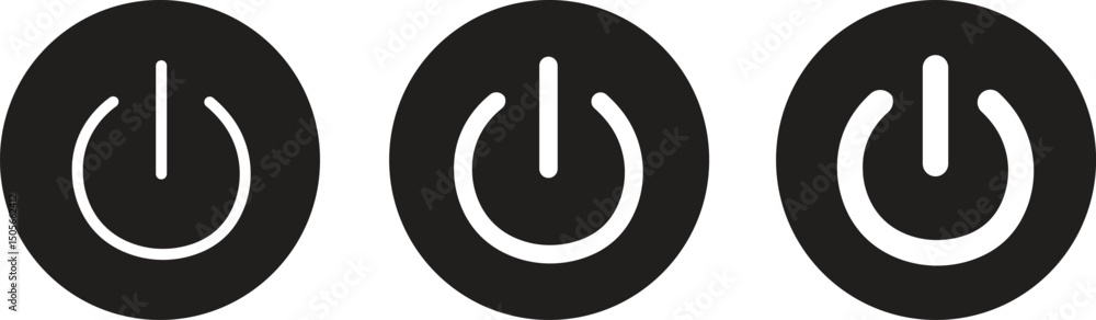 Poster turn on and turn off power button icons set. user interface switch button concept for mobile applica