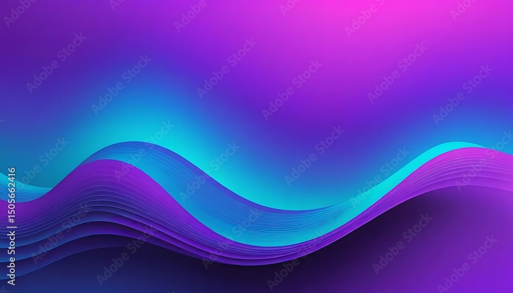 Poster abstract gradient background featuring vibrant, layered wave patterns in a modern design style.