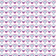 Adorable Kawaii Strawberry Pattern Seamless Cute Heart Design for Fabrics, Wallpapers, and Prints