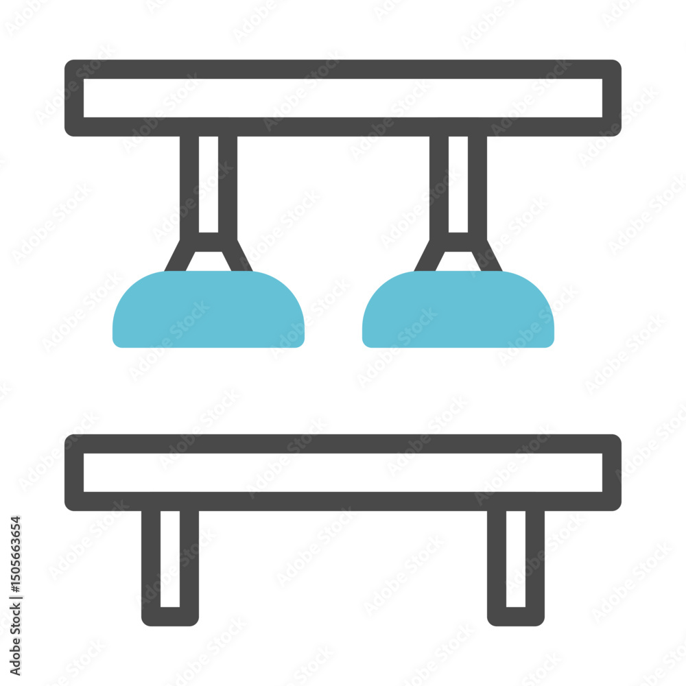 Poster minimalist representation of abstract structures with soft blue accents design
