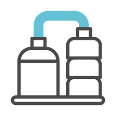 Minimalist stylized distillation apparatus design representing industrial processes