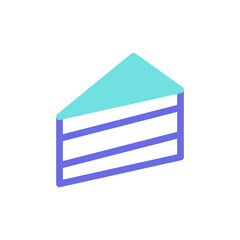 Obraz premium Vibrant color blocked cake slice graphic, a minimalist food illustration