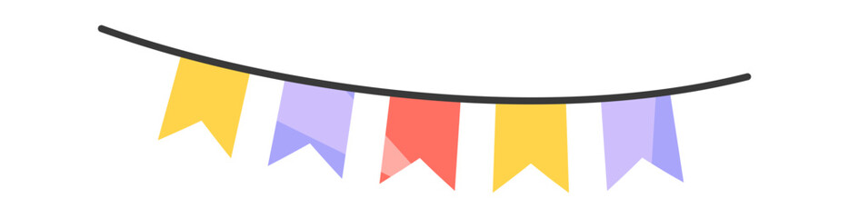 Colorful decorative flags garland cartoon © wooster