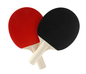 Two ping pong rackets isolated on white