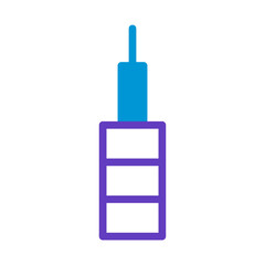 Obraz premium Minimalist artistic rendition of a colorful abstract architectural tower design