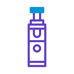 Stylized representation of a vape pen with geometric shapes and vibrant colors