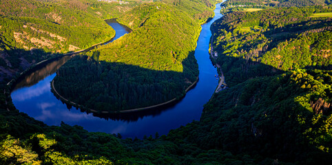 the famous german Saar river loop panorama