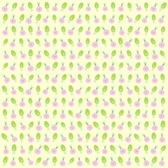 Vector pattern onion, and pak choy mustard greens cute bright