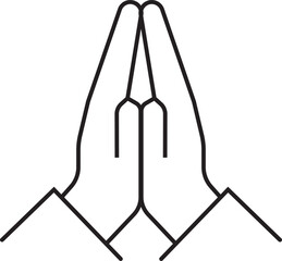 Prayer and Respect Icon. Namaste, Thank You Emoji. Folded Hands Sign for Gratitude. Vector icon