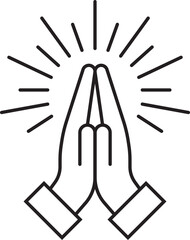 Praying hands icon isolated on white background