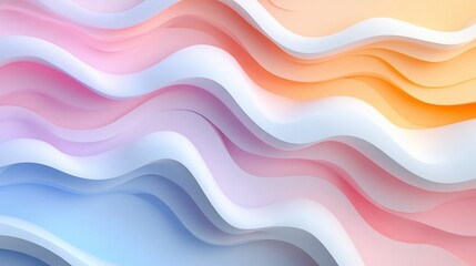 Fototapeta premium Ethereal Pastel Wave Forms for Modern Design Applications or Visuals