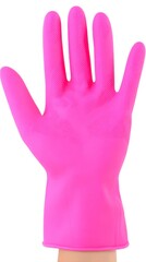 Bright Pink Rubber Glove for Cleaning Tasks and Household Chores With Durable Flexibility and Grip