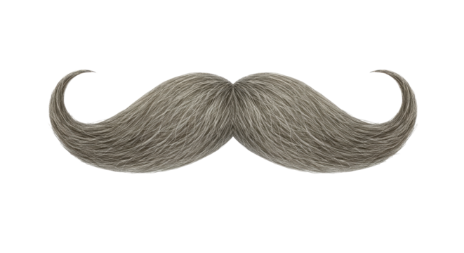 Isolated Grey Mustache