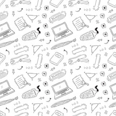 school supplies pattern, education seamless pattern, doodle school seamless pattern, hand drawn education pattern background, doodle school background