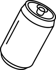 Soda Can With Tab Open Line Art Vector Illustration