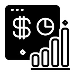 profit chart icon, glyph icon style
